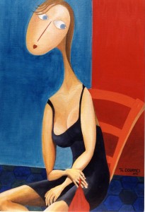 Jeune Femme à la Chaise, 1997, Huile sur toile (73x50cm)